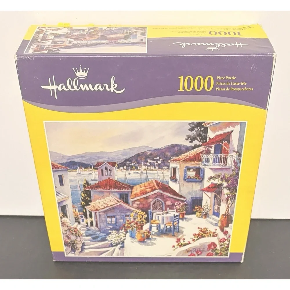 HALLMARK HASBRO ERIN DERTNER 1000 PIECES SEASIDE LEISURE JIGSAW PUZZLE GREECE